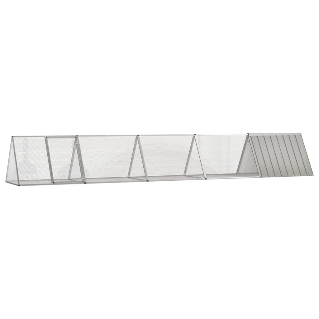 kaninbur 504,5x80,5x71 cm galvaniseret stål grå