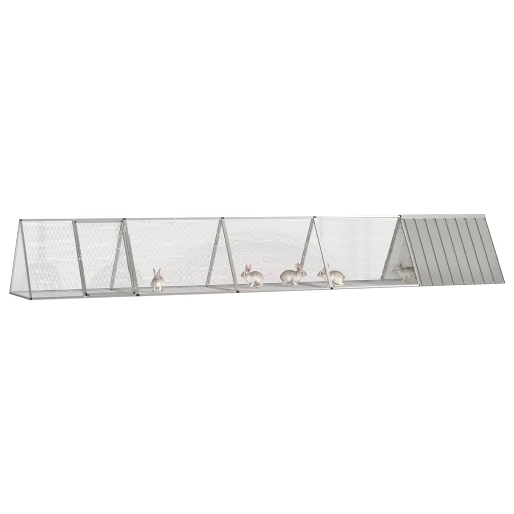 kaninbur 504,5x80,5x71 cm galvaniseret stål grå
