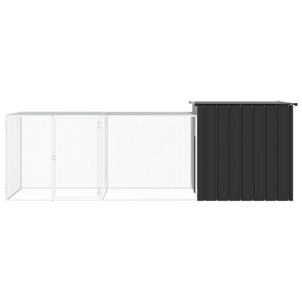 hønsegård 300x91x100 cm galvaniseret stål antracitgrå