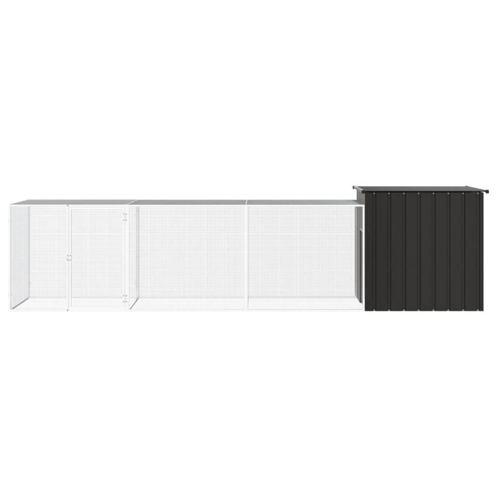 hønsegård 400x91x100 cm galvaniseret stål antracitgrå