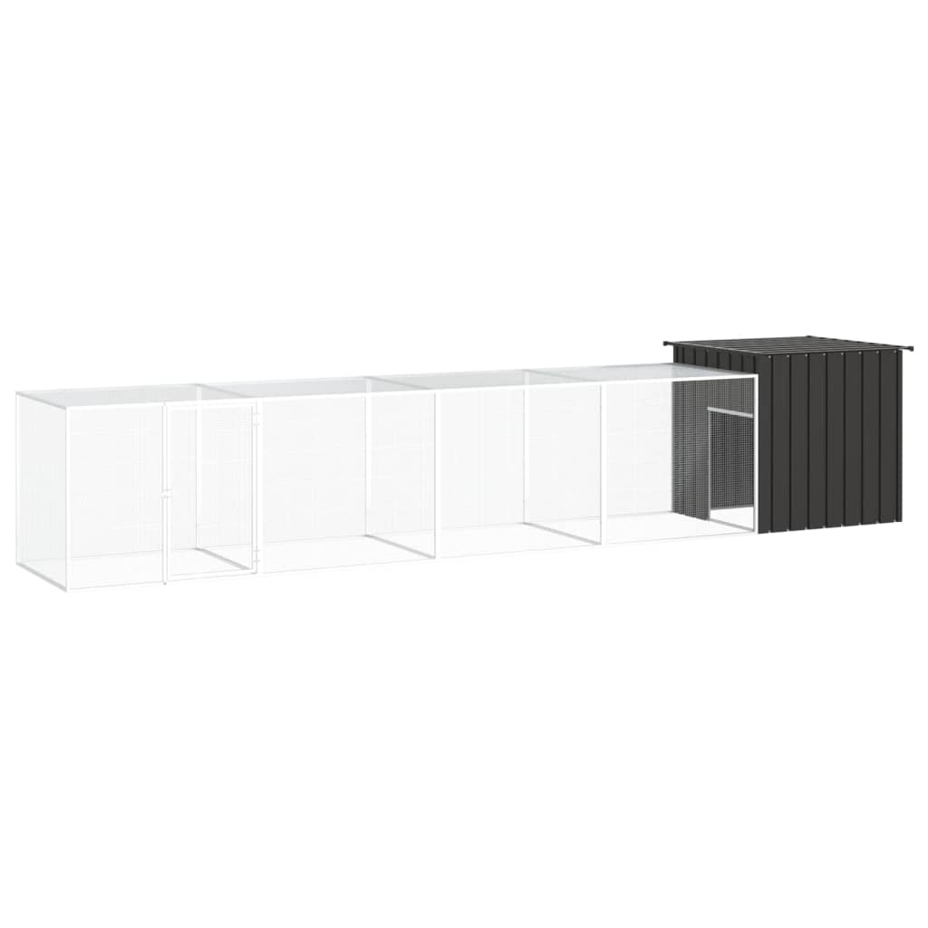 hønsegård 500x91x100 cm galvaniseret stål antracitgrå