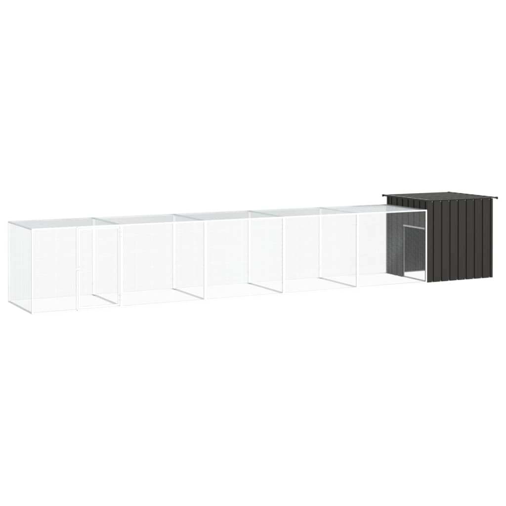 hønsegård 600x91x100 cm galvaniseret stål antracitgrå