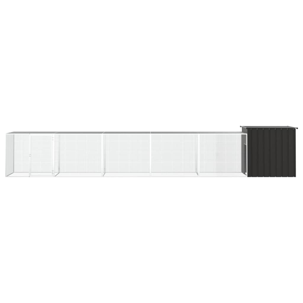 hønsegård 600x91x100 cm galvaniseret stål antracitgrå