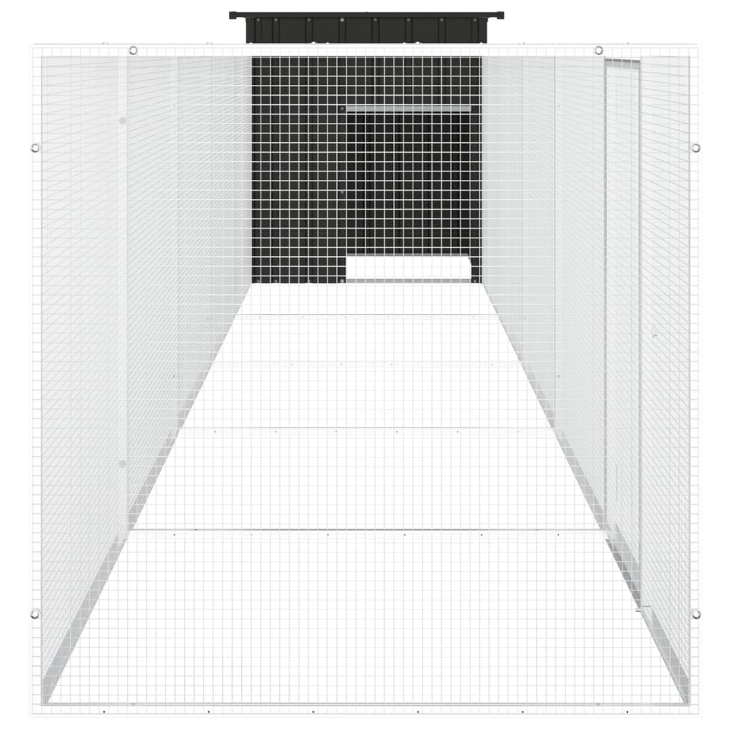 hønsegård 600x91x100 cm galvaniseret stål antracitgrå