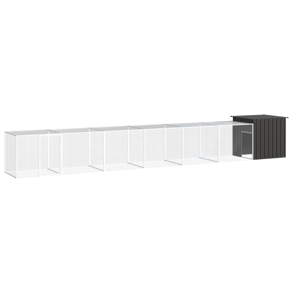 hønsegård 700x91x100 cm galvaniseret stål antracitgrå