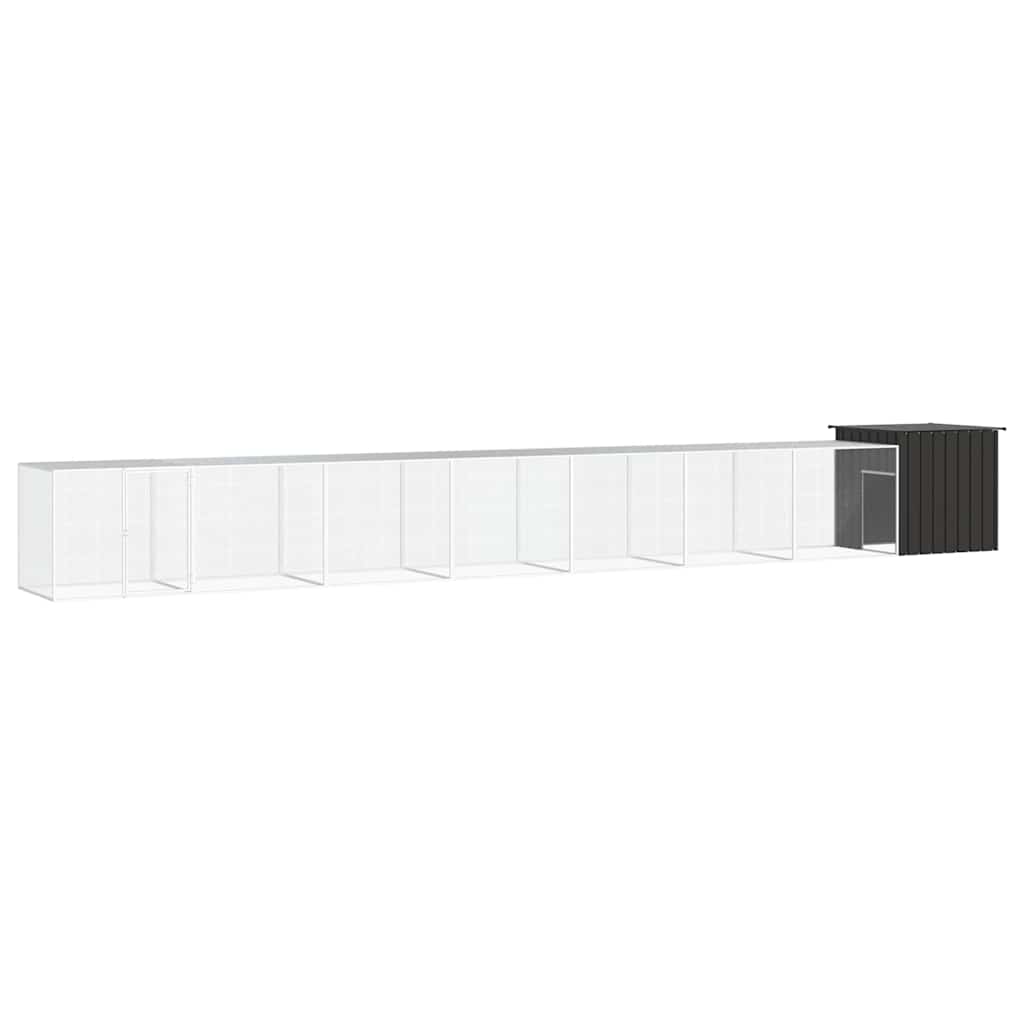 hønsegård 800x91x100 cm galvaniseret stål antracitgrå