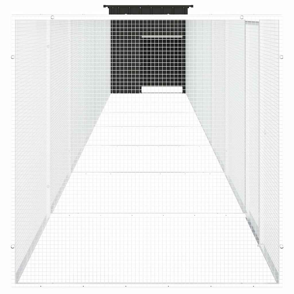 hønsegård 800x91x100 cm galvaniseret stål antracitgrå