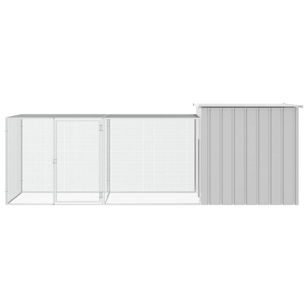 hønsehus 300x91x100 cm galvaniseret stål grå