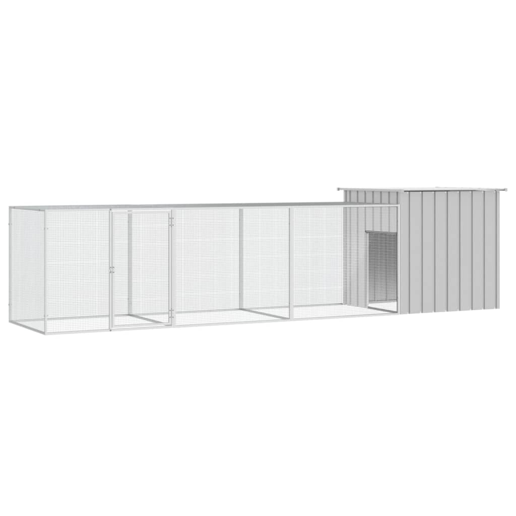 hønsehus 400x91x100 cm galvaniseret stål grå