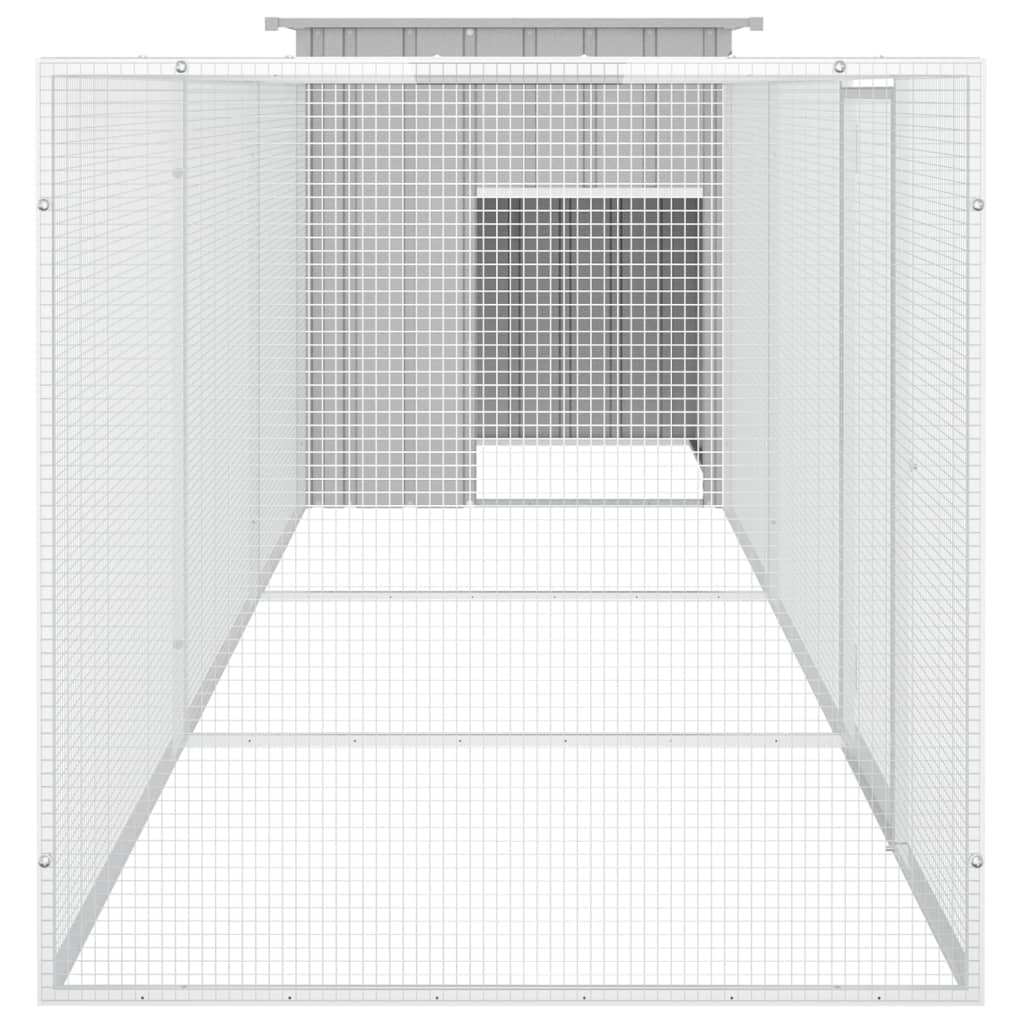 hønsehus 400x91x100 cm galvaniseret stål grå
