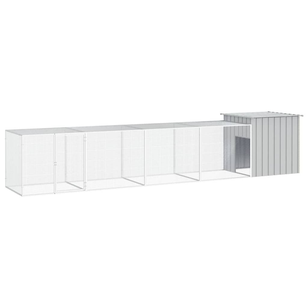 hønsehus 500x91x100 cm galvaniseret stål grå