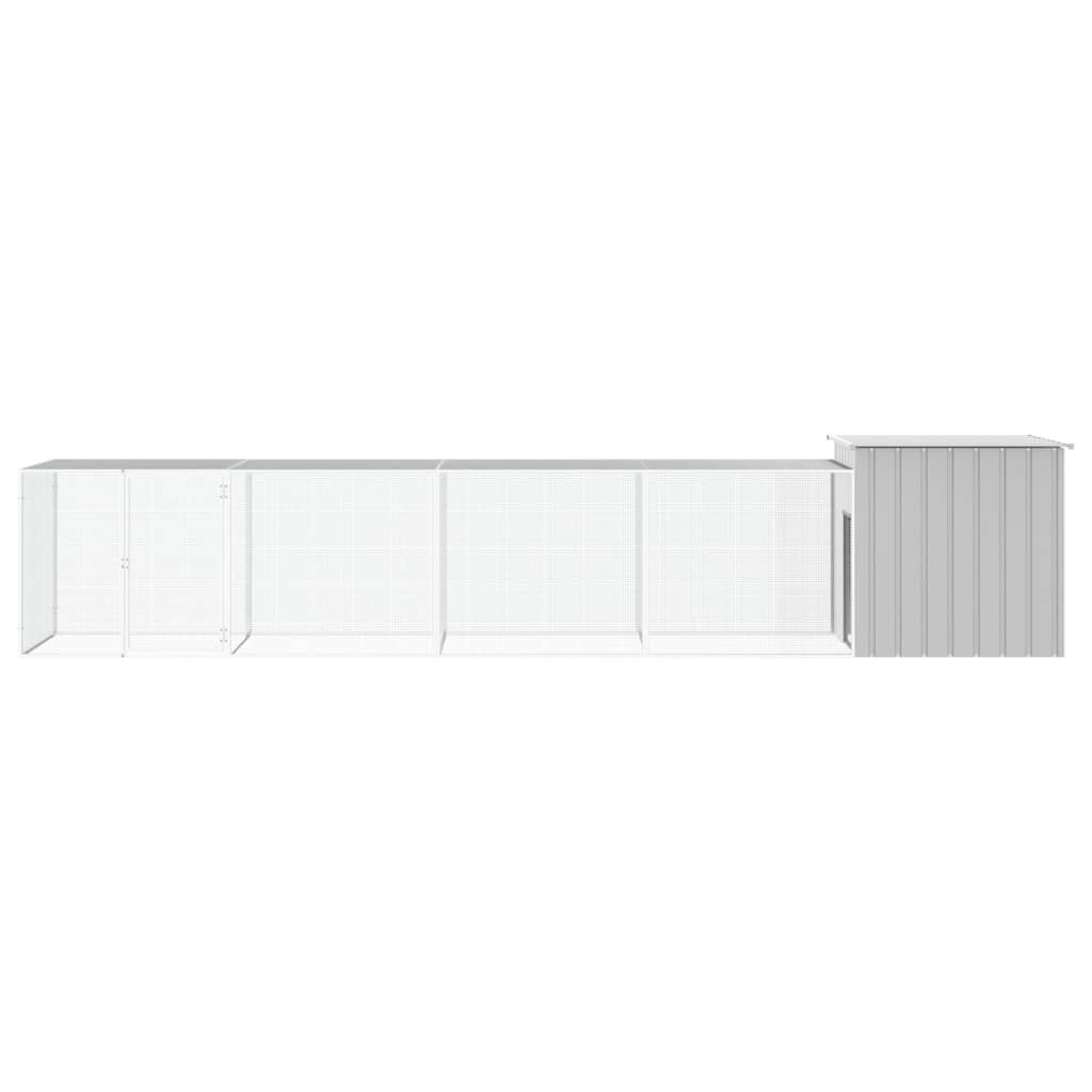 hønsehus 500x91x100 cm galvaniseret stål grå