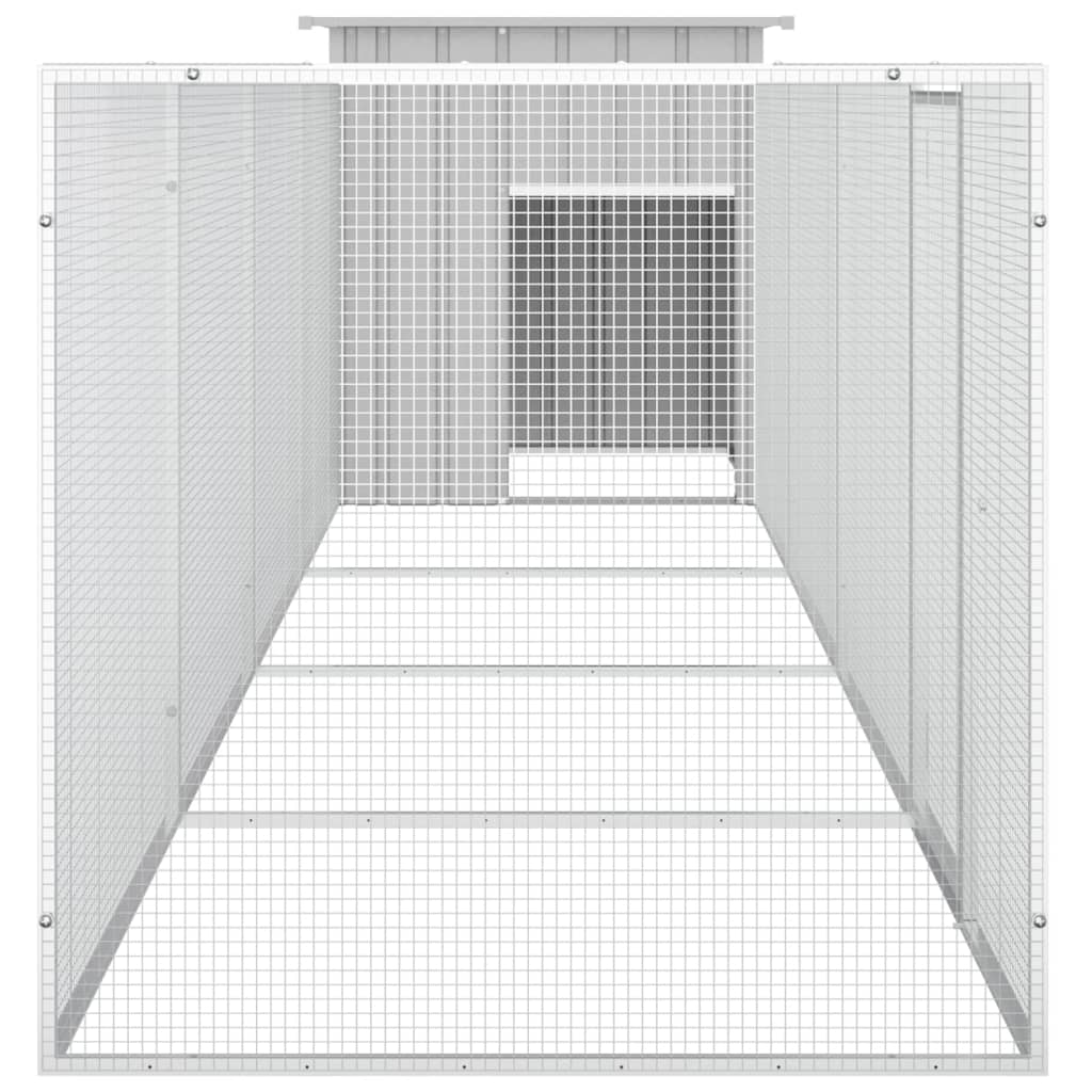 hønsehus 500x91x100 cm galvaniseret stål grå