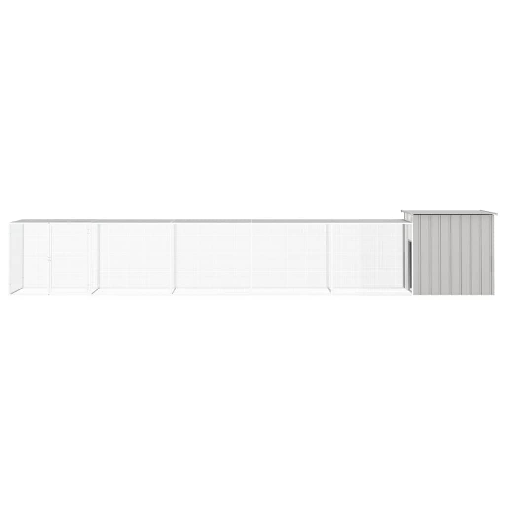 hønsehus 600x91x100 cm galvaniseret stål grå