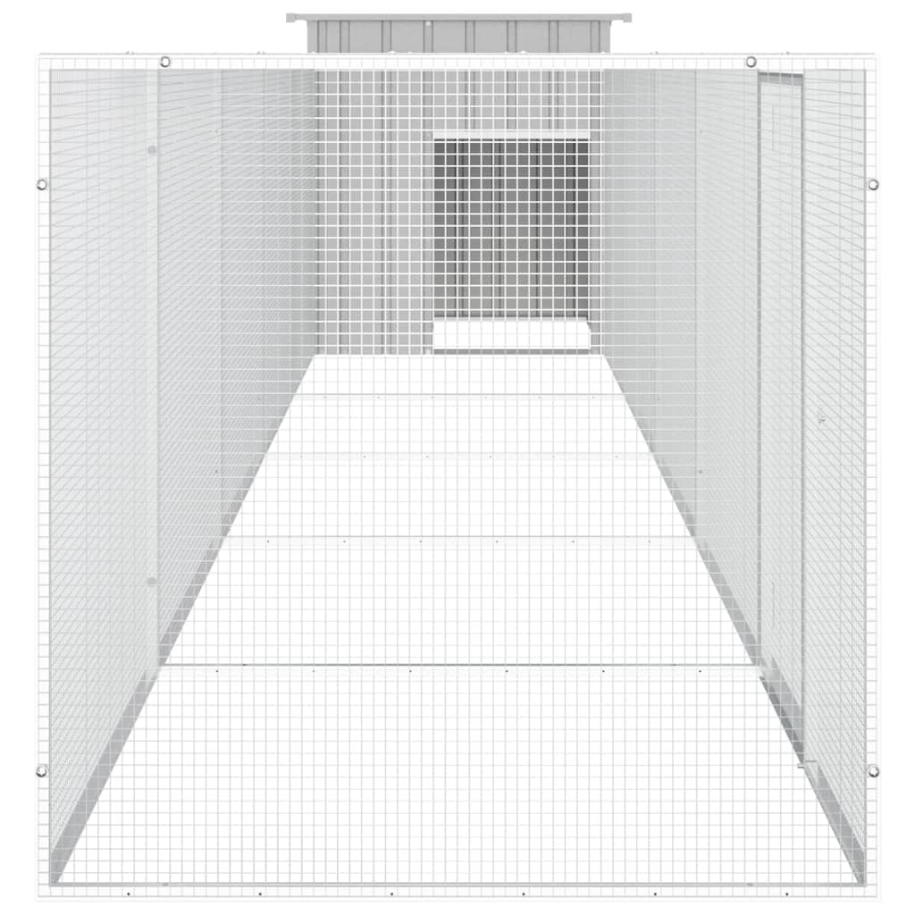 hønsehus 600x91x100 cm galvaniseret stål grå