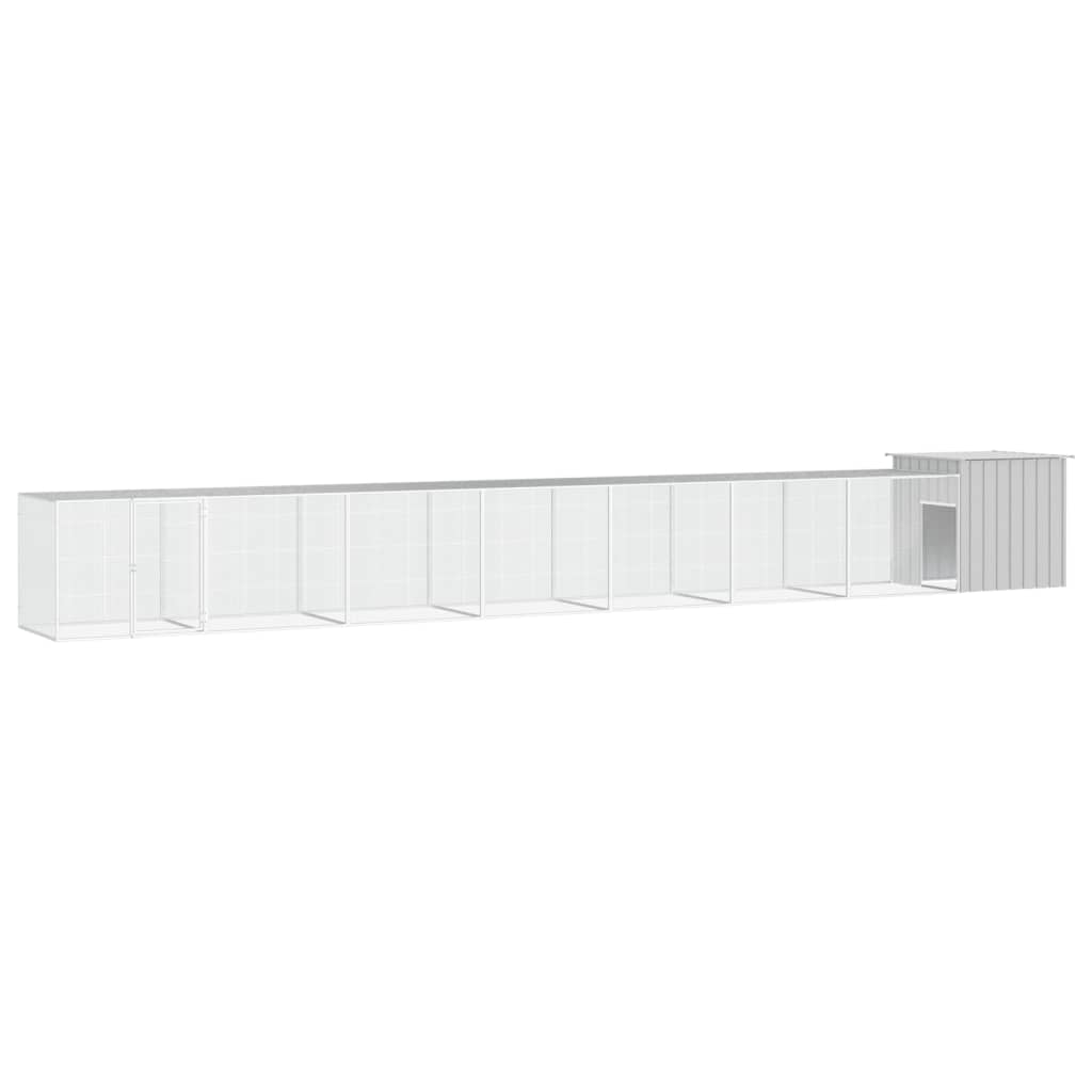 hønsehus 700x91x100 cm galvaniseret stål grå