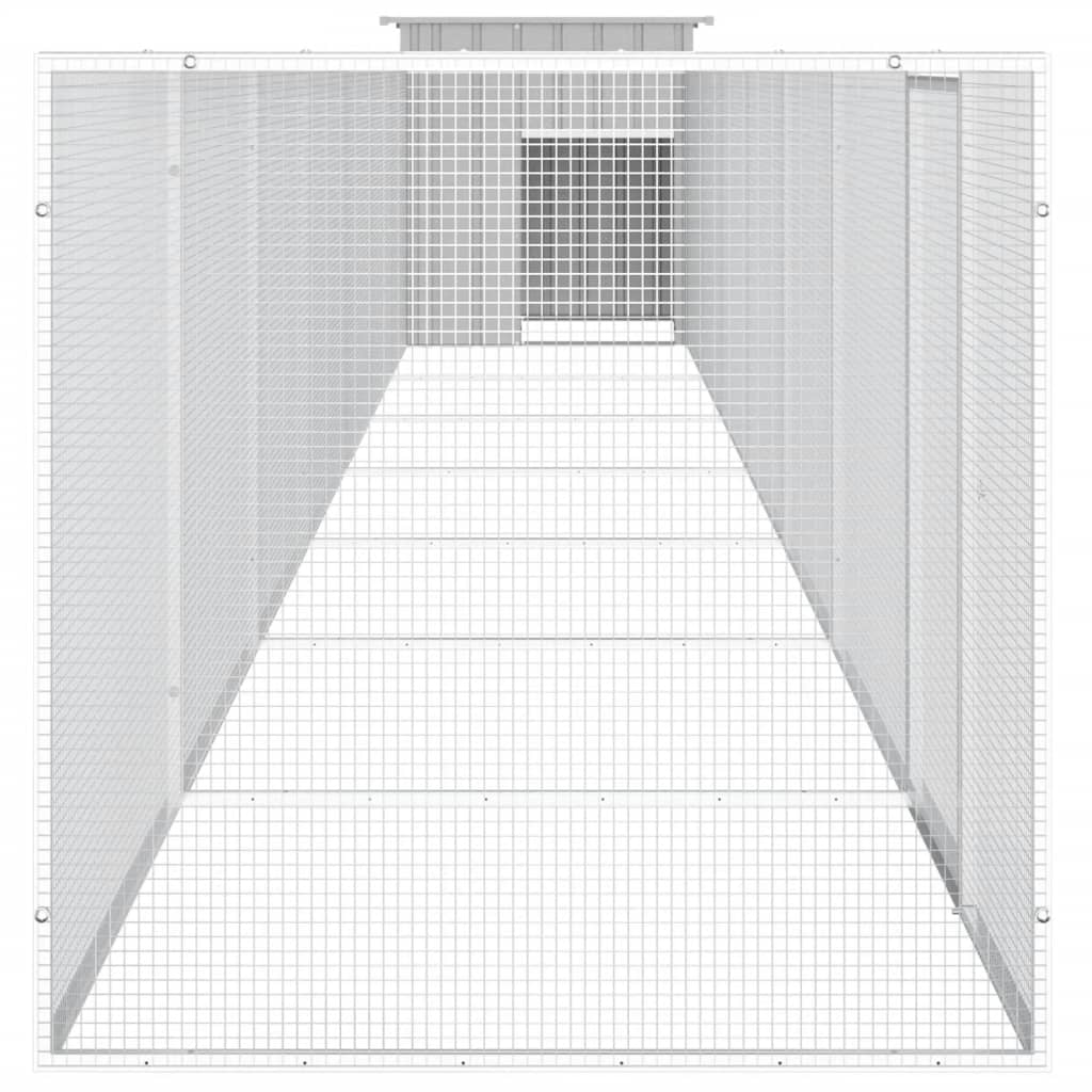 hønsehus 700x91x100 cm galvaniseret stål grå
