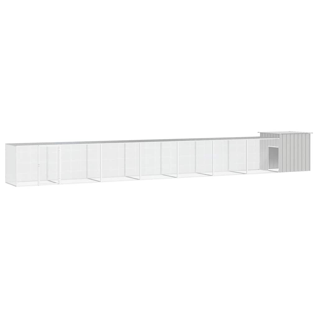 hønsehus 800x91x100 cm galvaniseret stål grå