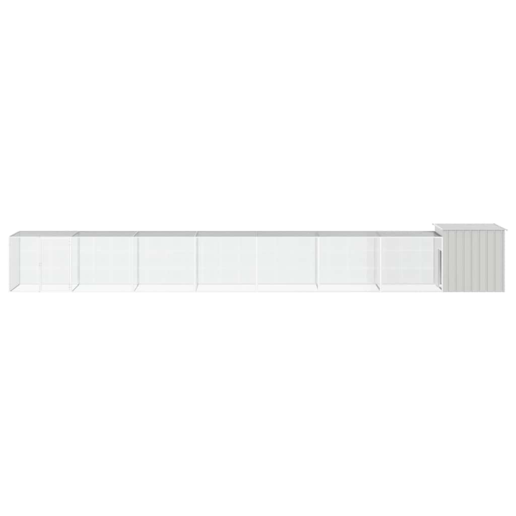 hønsehus 800x91x100 cm galvaniseret stål grå