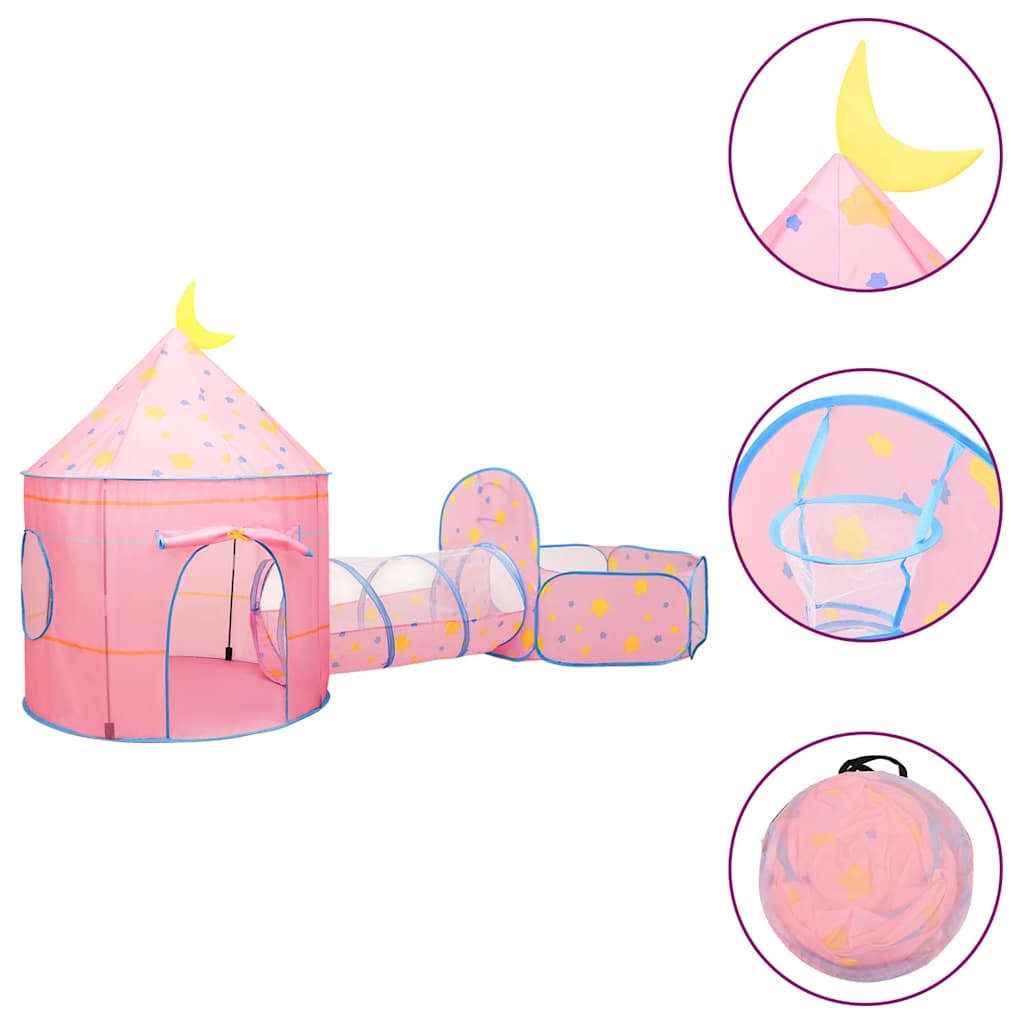 legetelt til børn med 250 bolde 301x120x128 cm pink