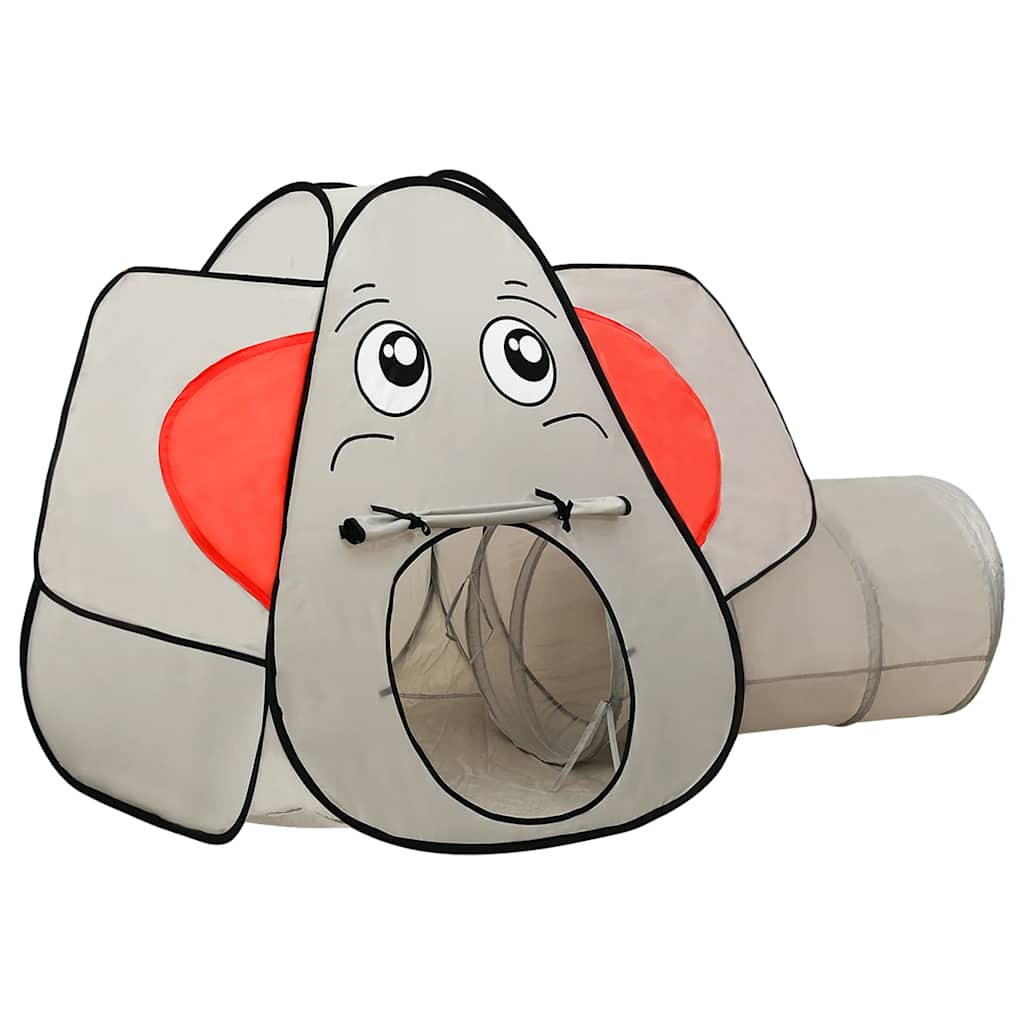 legetelt til børn 174x86x101 cm 250 bolde elefant grå