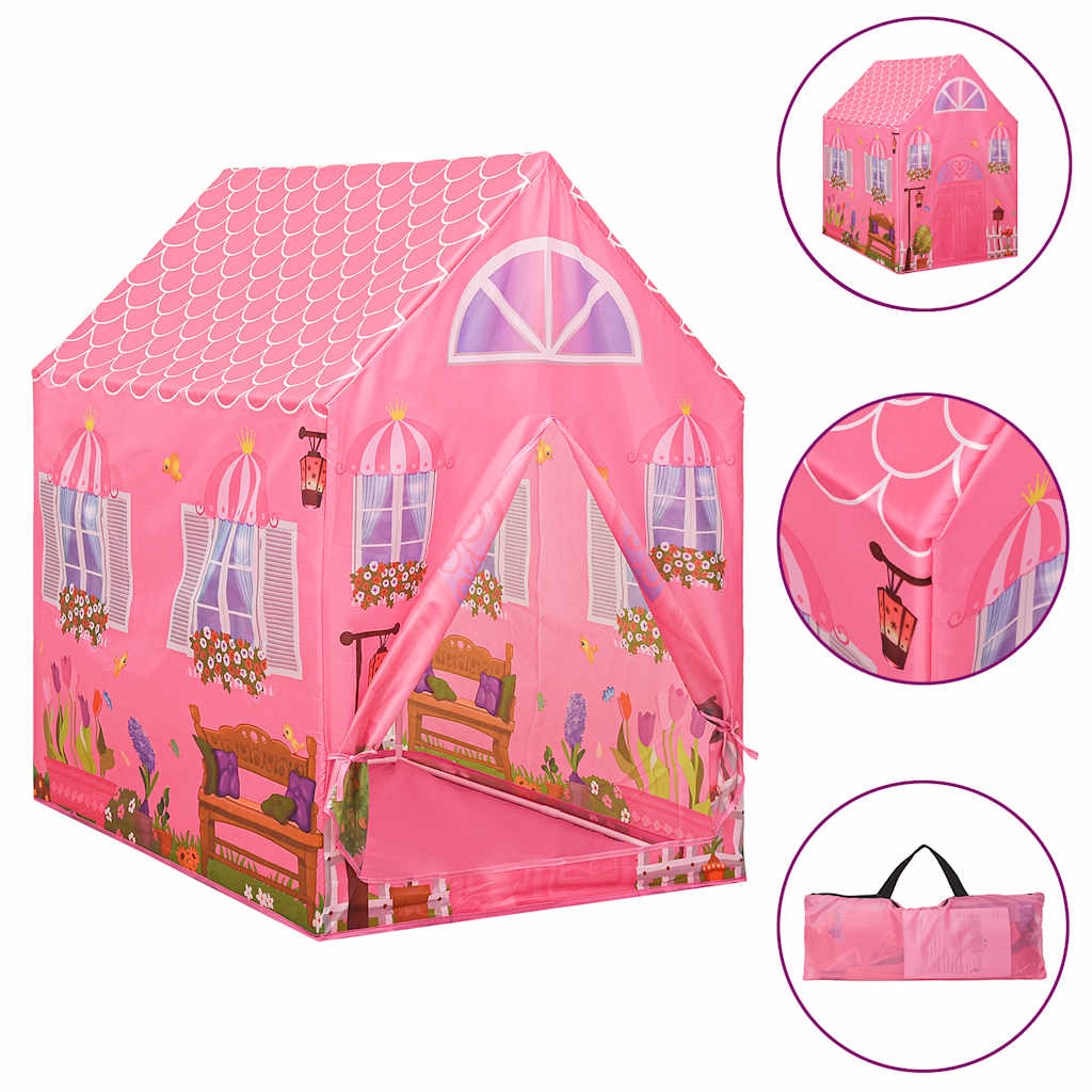 legetelt til børn 69x94x104 cm med 250 bolde pink