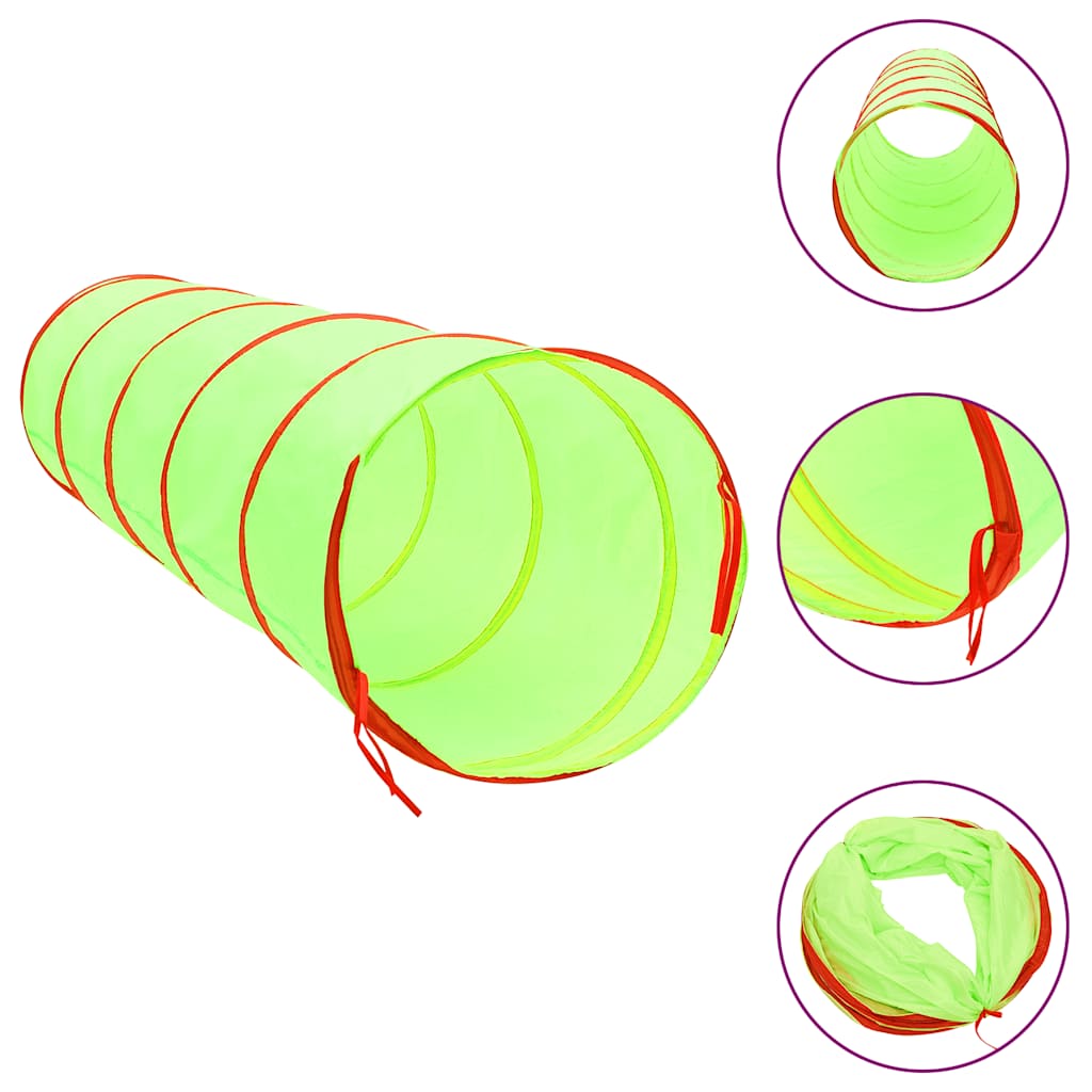 legetunnel til børn 175 cm 250 bolde polyester grøn