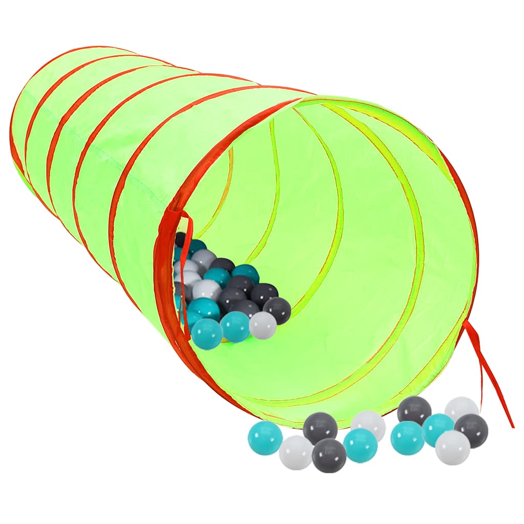 legetunnel til børn 175 cm 250 bolde polyester grøn