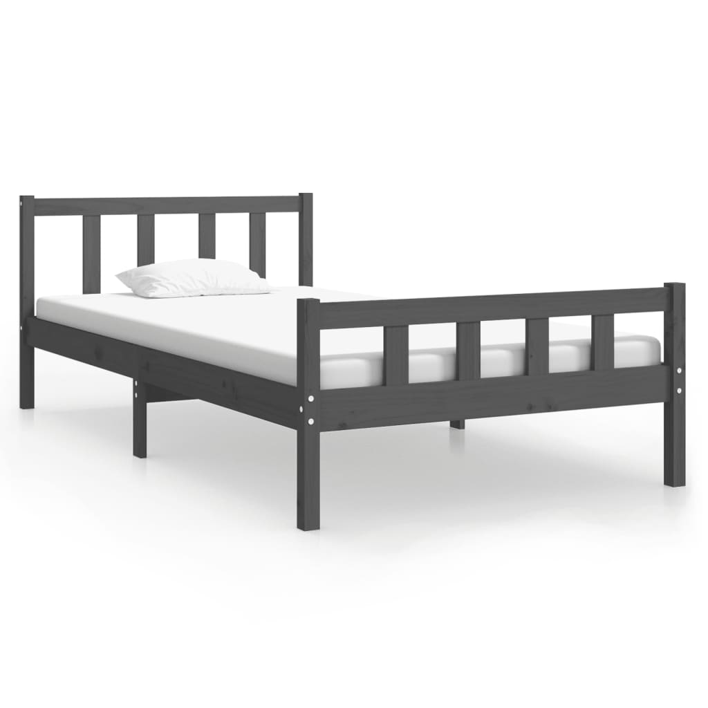 sengeramme 100x200 cm massivt træ grå