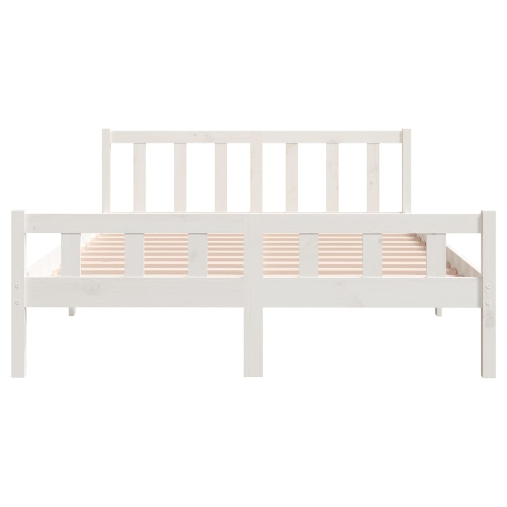sengeramme 150x200 cm King Size massivt fyrretræ hvid