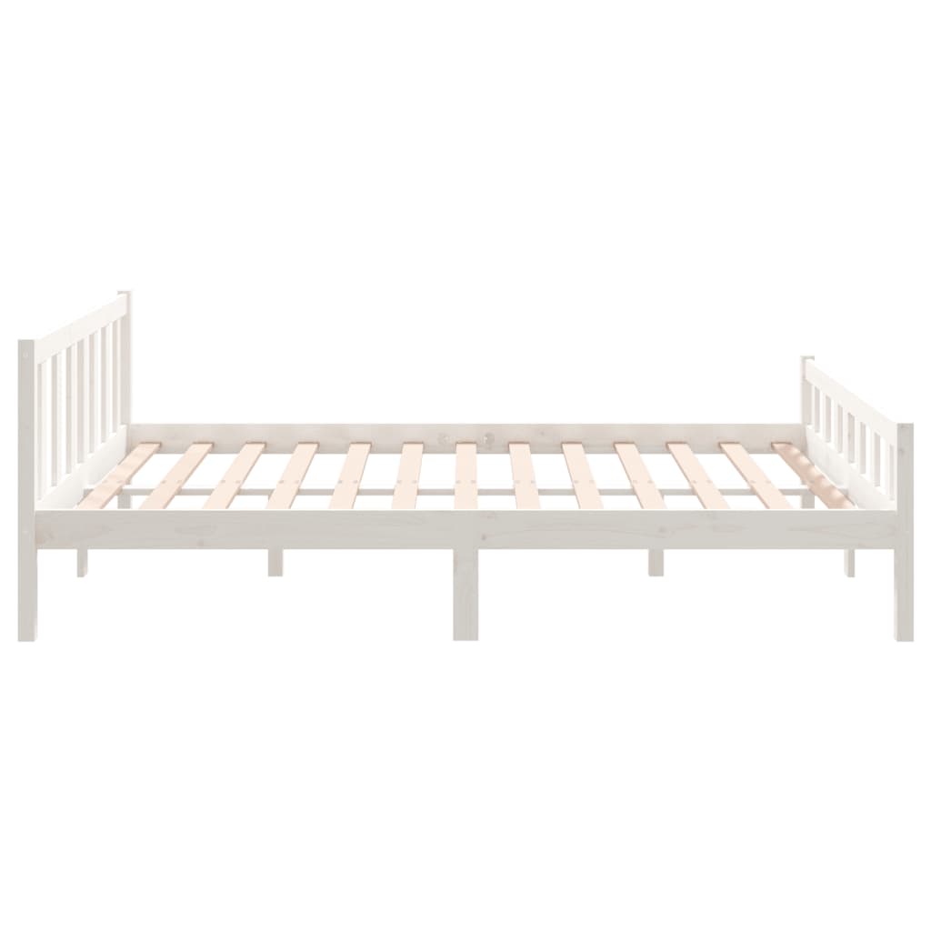 sengeramme 150x200 cm King Size massivt fyrretræ hvid
