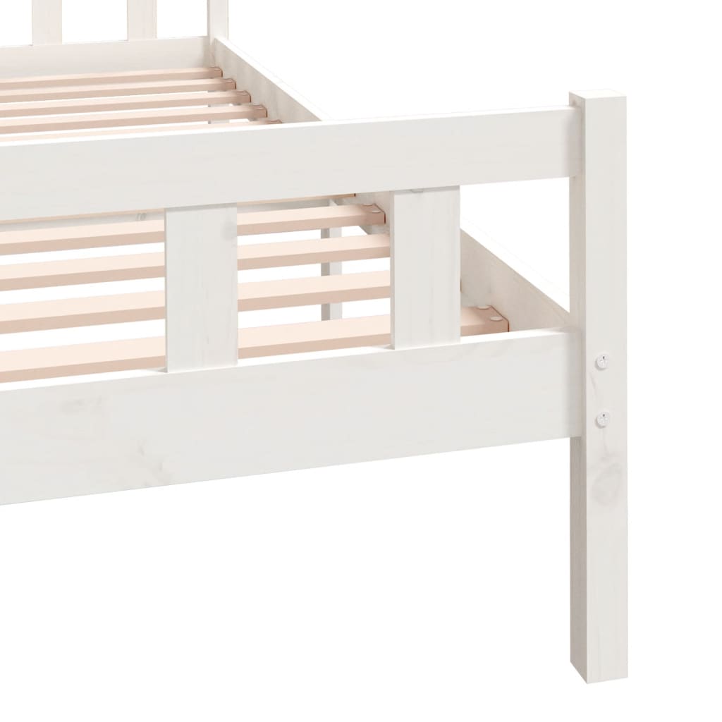 sengeramme 150x200 cm King Size massivt fyrretræ hvid