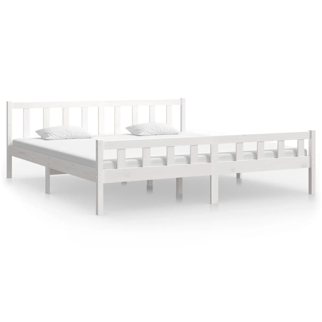 sengeramme 160x200 cm massivt træ hvid