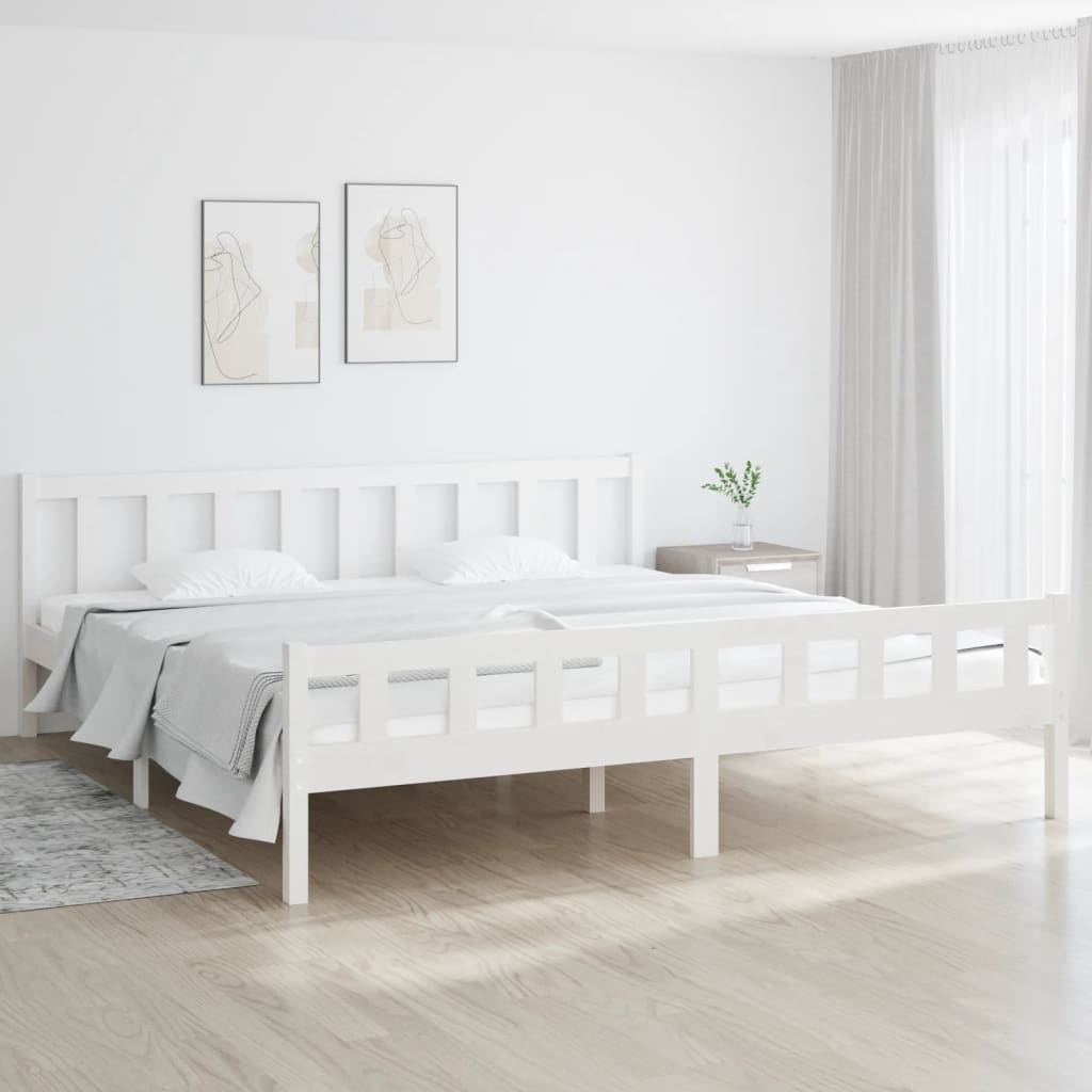 sengeramme 160x200 cm massivt træ hvid