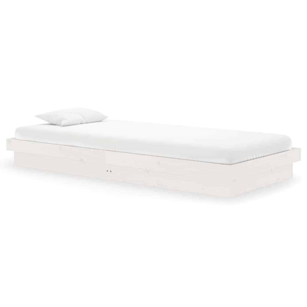 sengeramme 90x200 cm massivt træ hvid