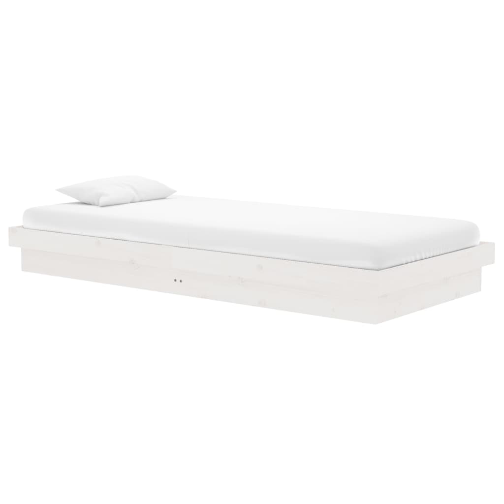 sengeramme 90x200 cm massivt træ hvid