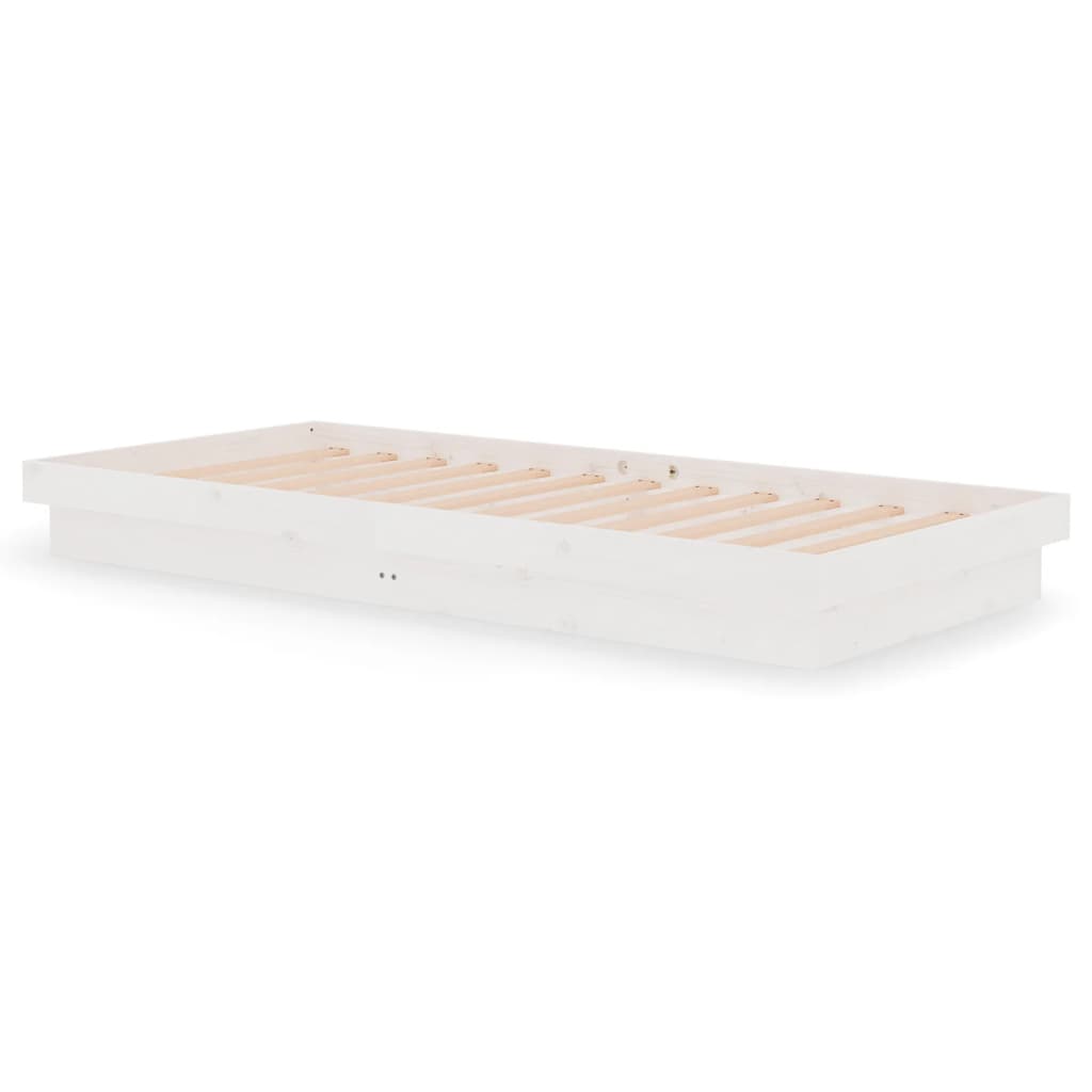 sengeramme 90x200 cm massivt træ hvid