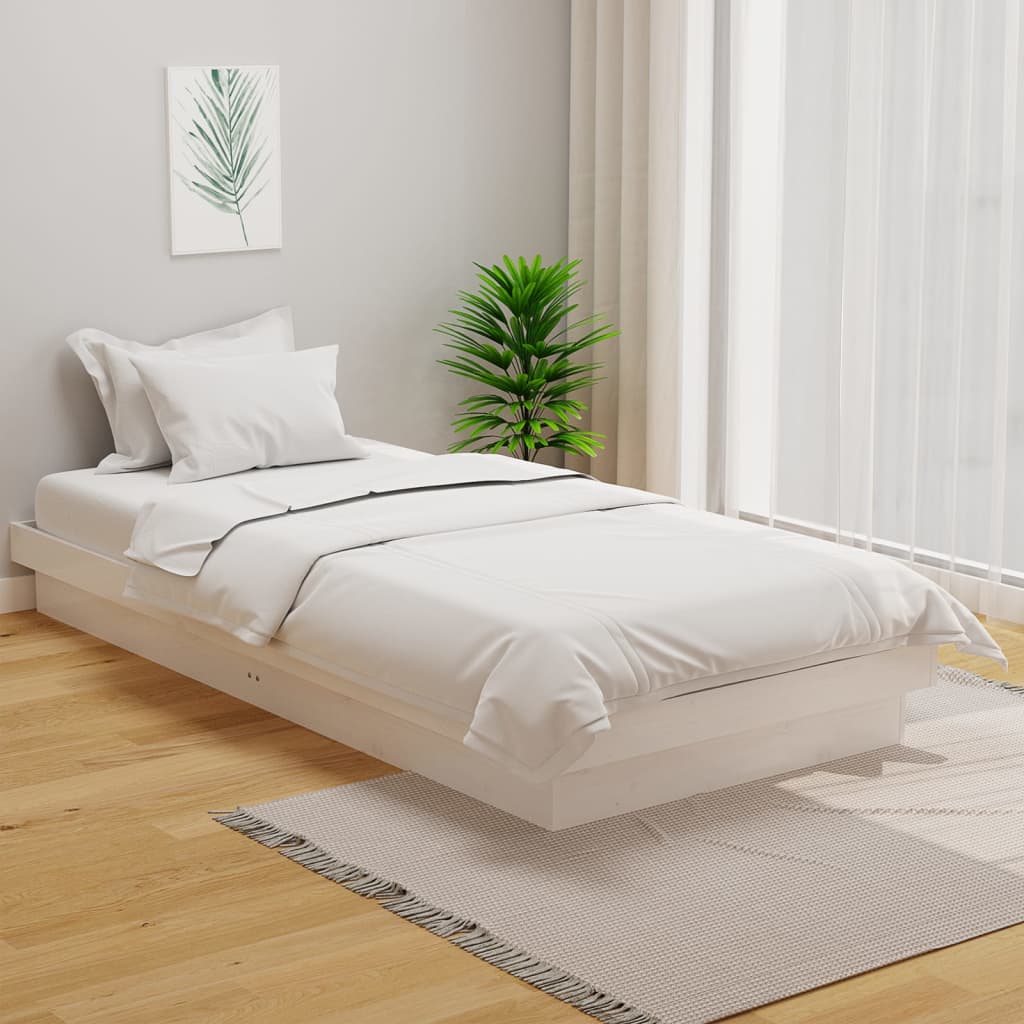 sengeramme 90x200 cm massivt træ hvid