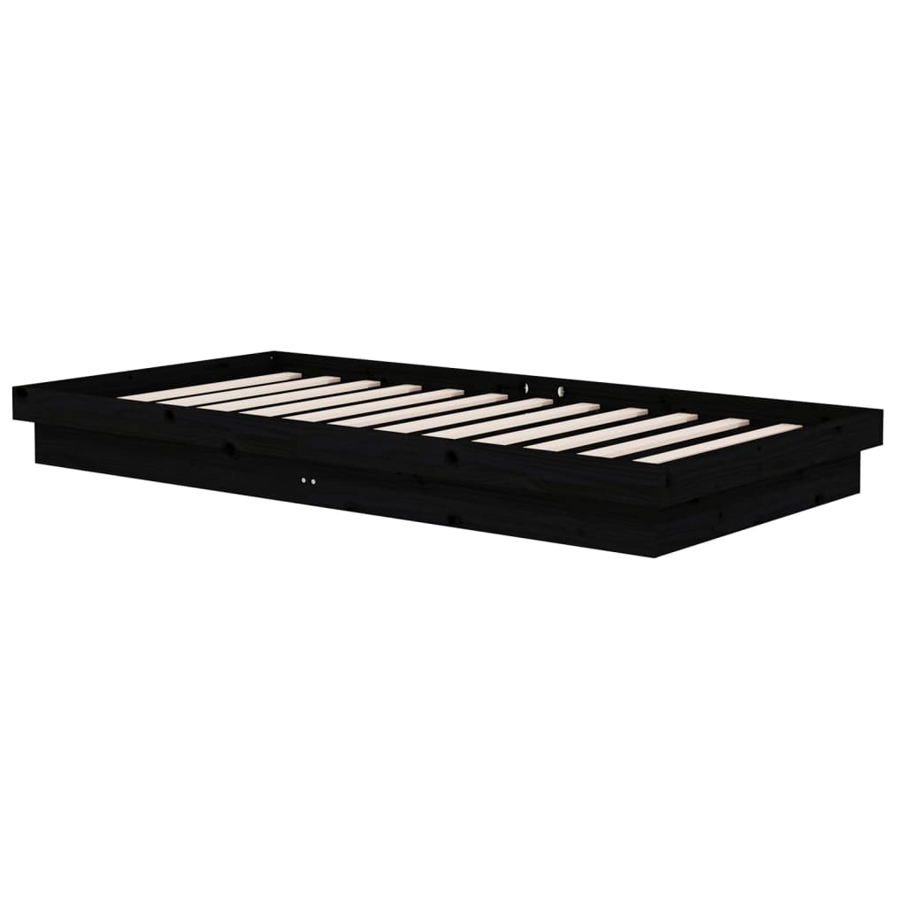 sengeramme 100x200 cm massivt træ sort