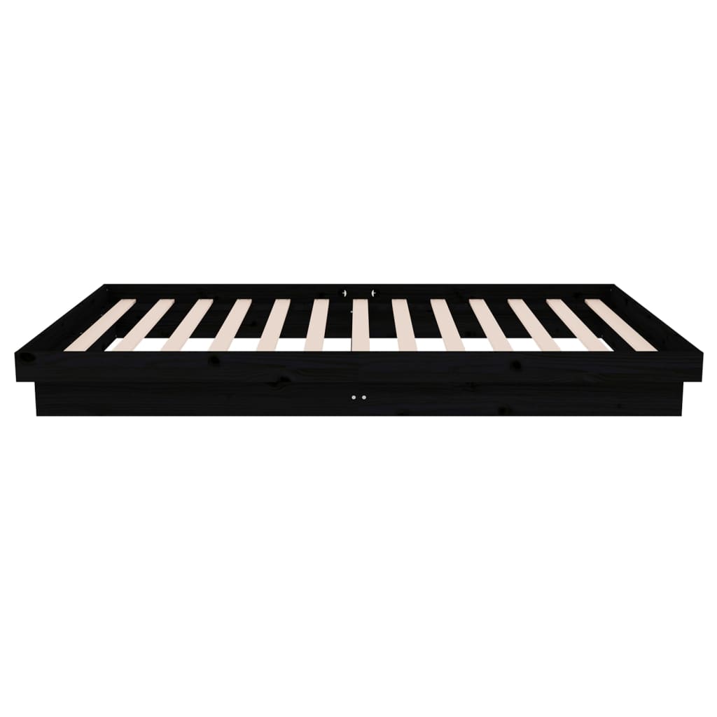 sengeramme 100x200 cm massivt træ sort