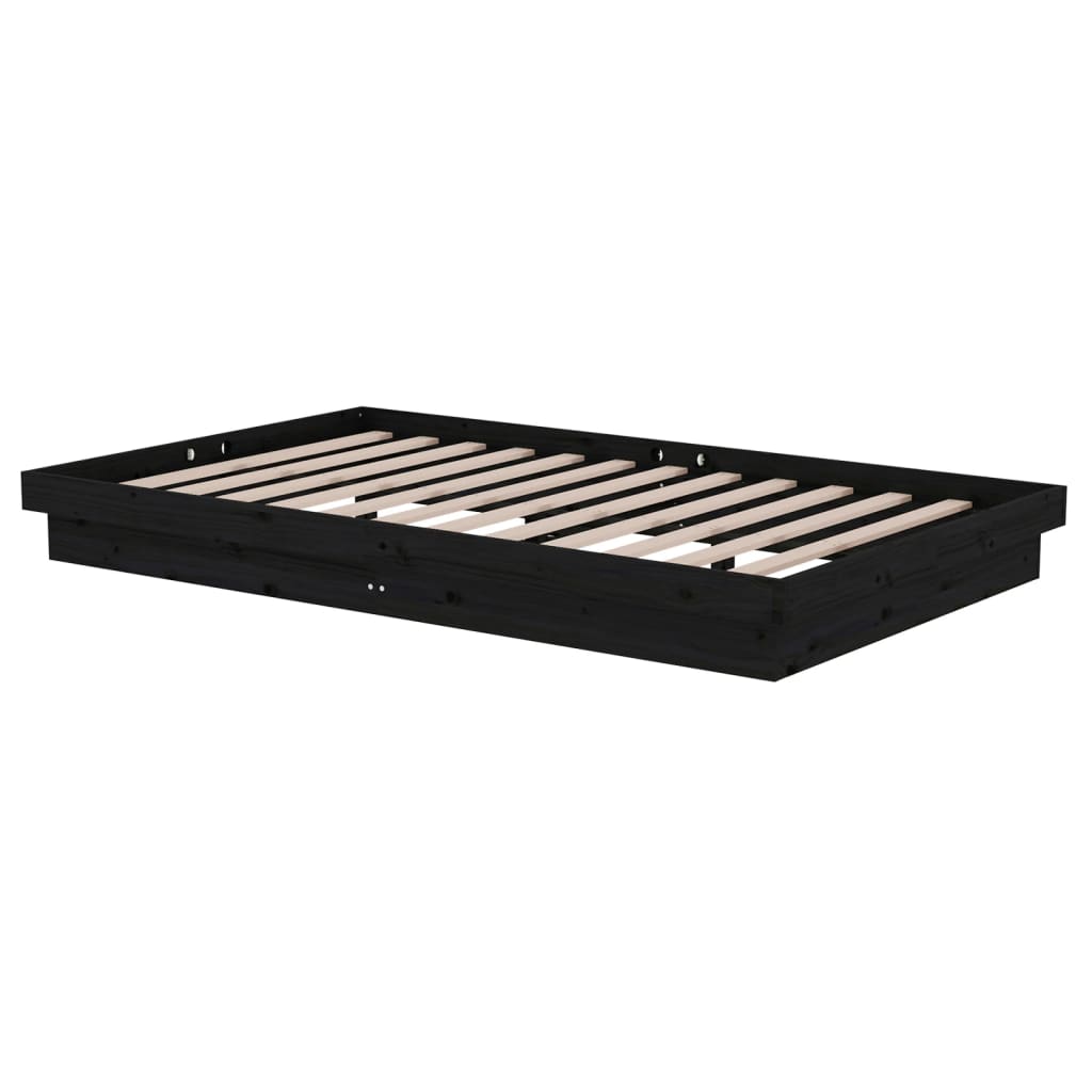 sengeramme 120x200 cm massivt træ sort