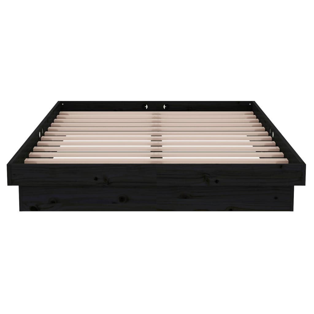 sengeramme 120x200 cm massivt træ sort