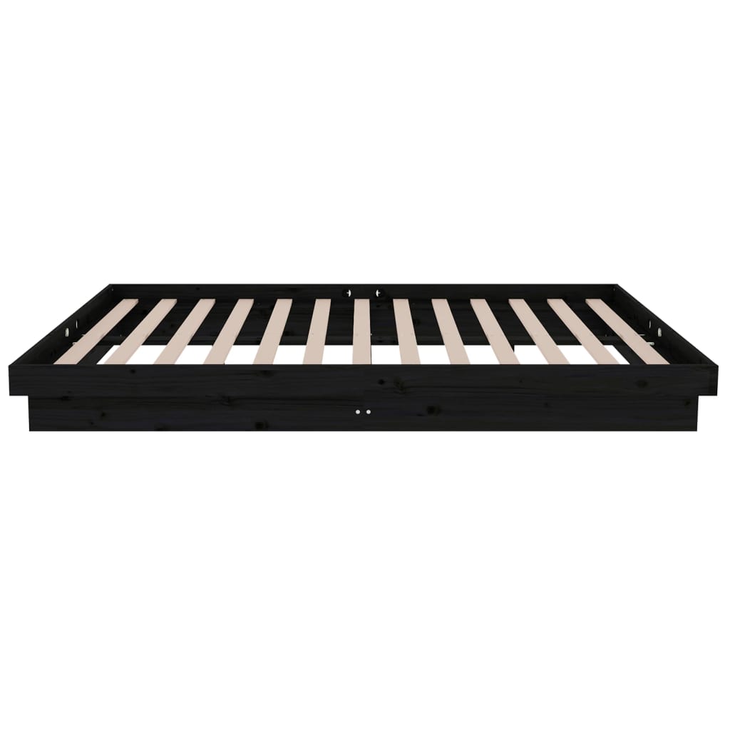 sengeramme 120x200 cm massivt træ sort