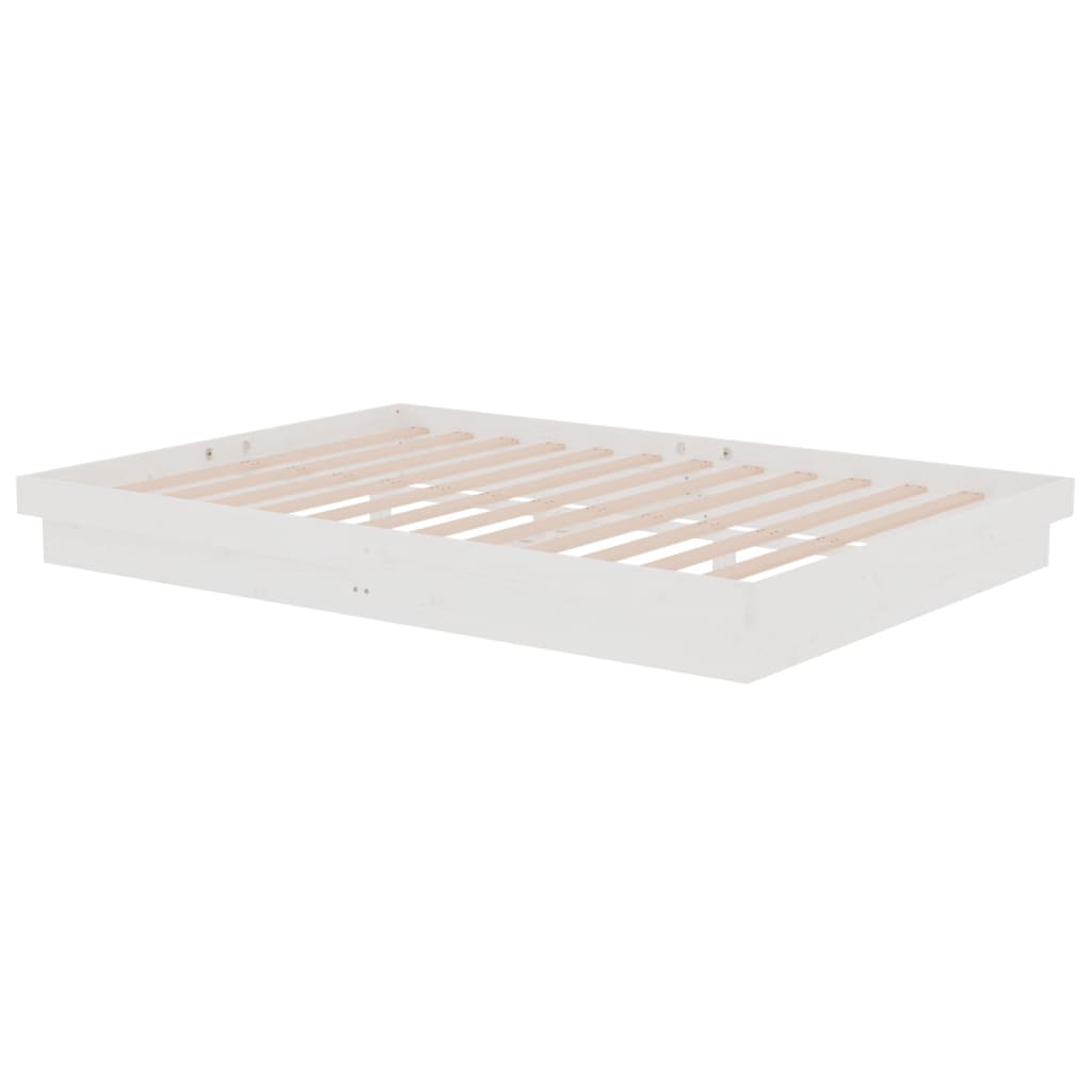 sengeramme 140x200 cm massivt træ hvid
