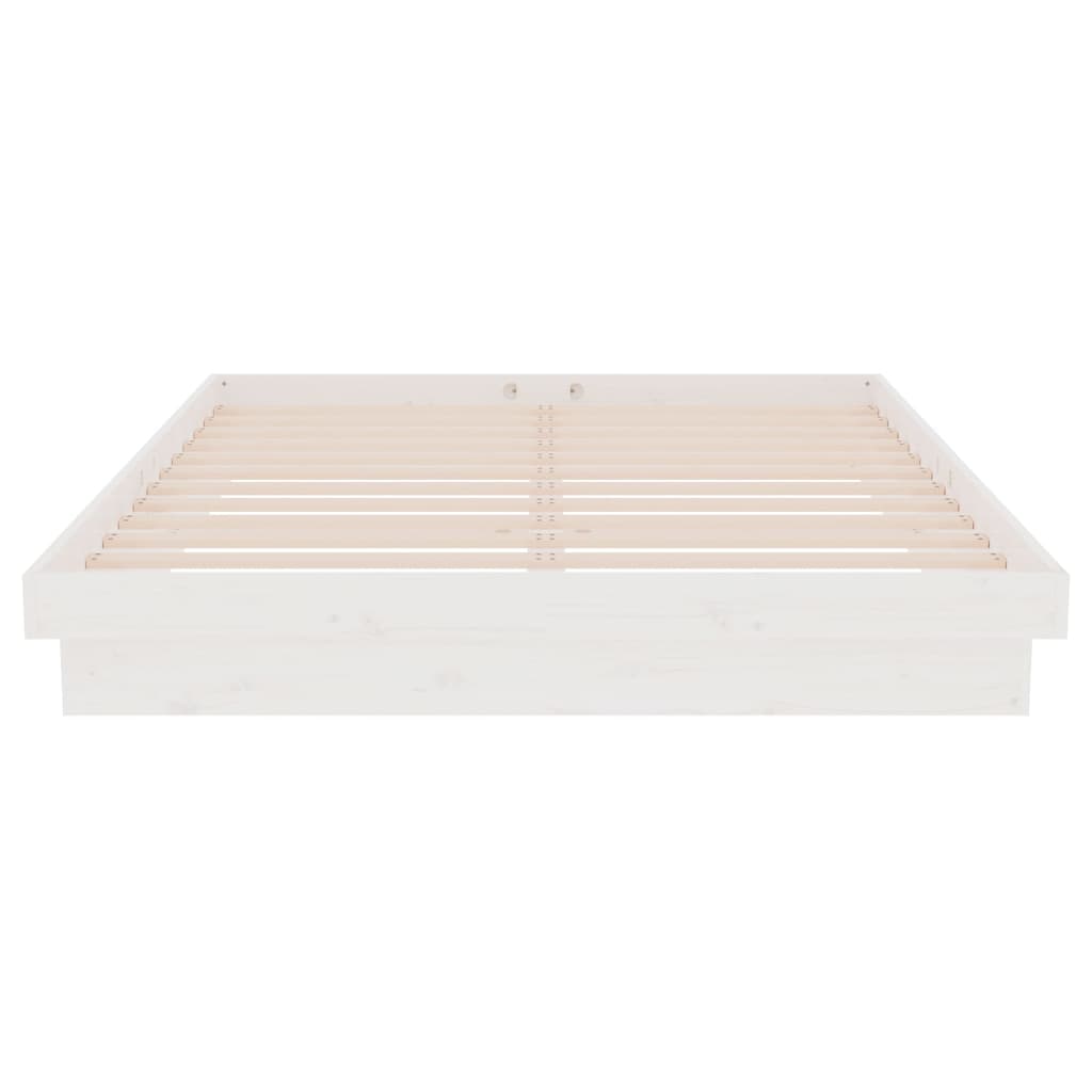 sengeramme 140x200 cm massivt træ hvid
