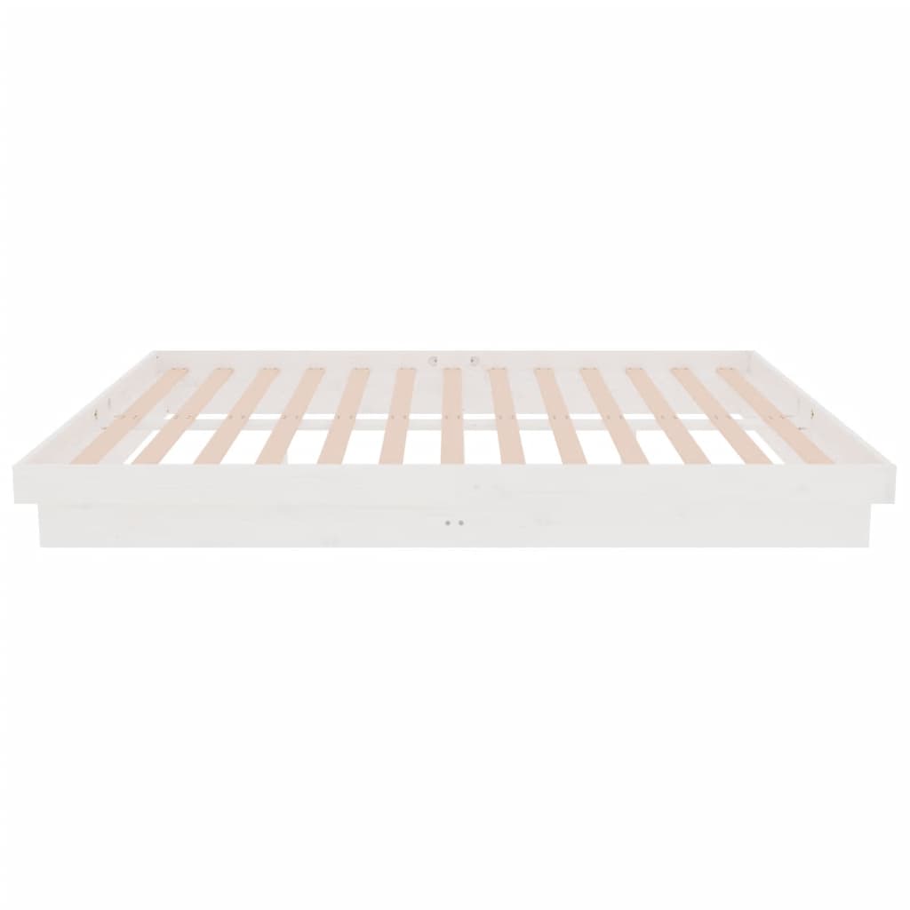 sengeramme 140x200 cm massivt træ hvid