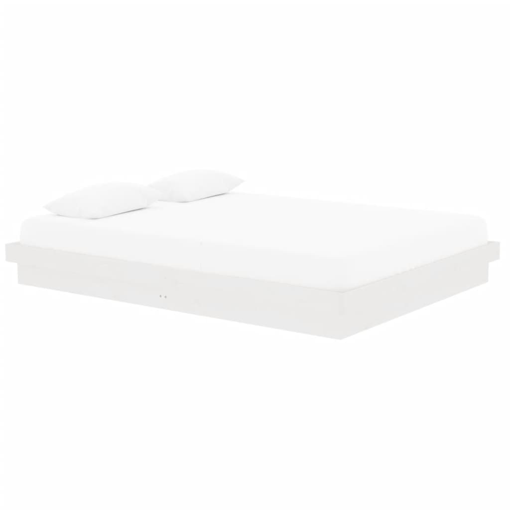 sengeramme 150x200 cm King Size massivt fyrretræ hvid