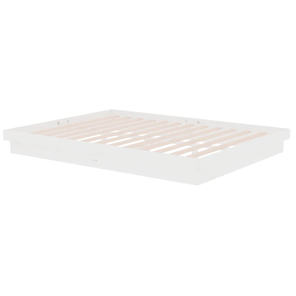 sengeramme 150x200 cm King Size massivt fyrretræ hvid