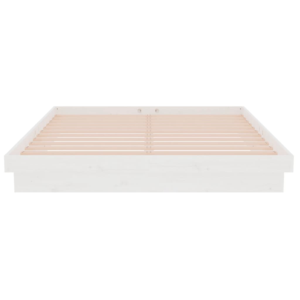 sengeramme 150x200 cm King Size massivt fyrretræ hvid