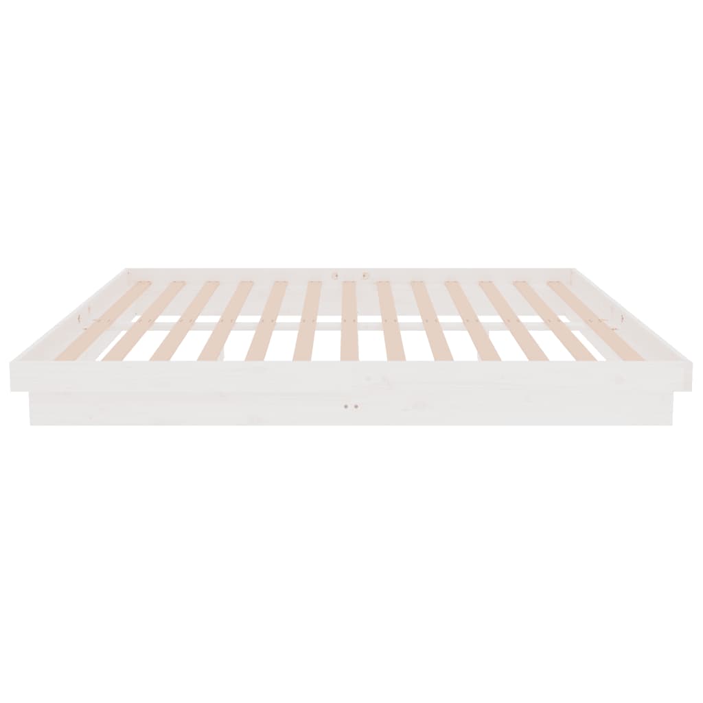 sengeramme 150x200 cm King Size massivt fyrretræ hvid